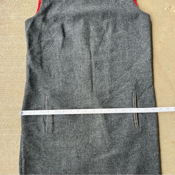 Vintage 60s Pendleton Woolen Mills Gray Wool Boat Neck Sleeveless Sheath Dress - Picture 9 of 13